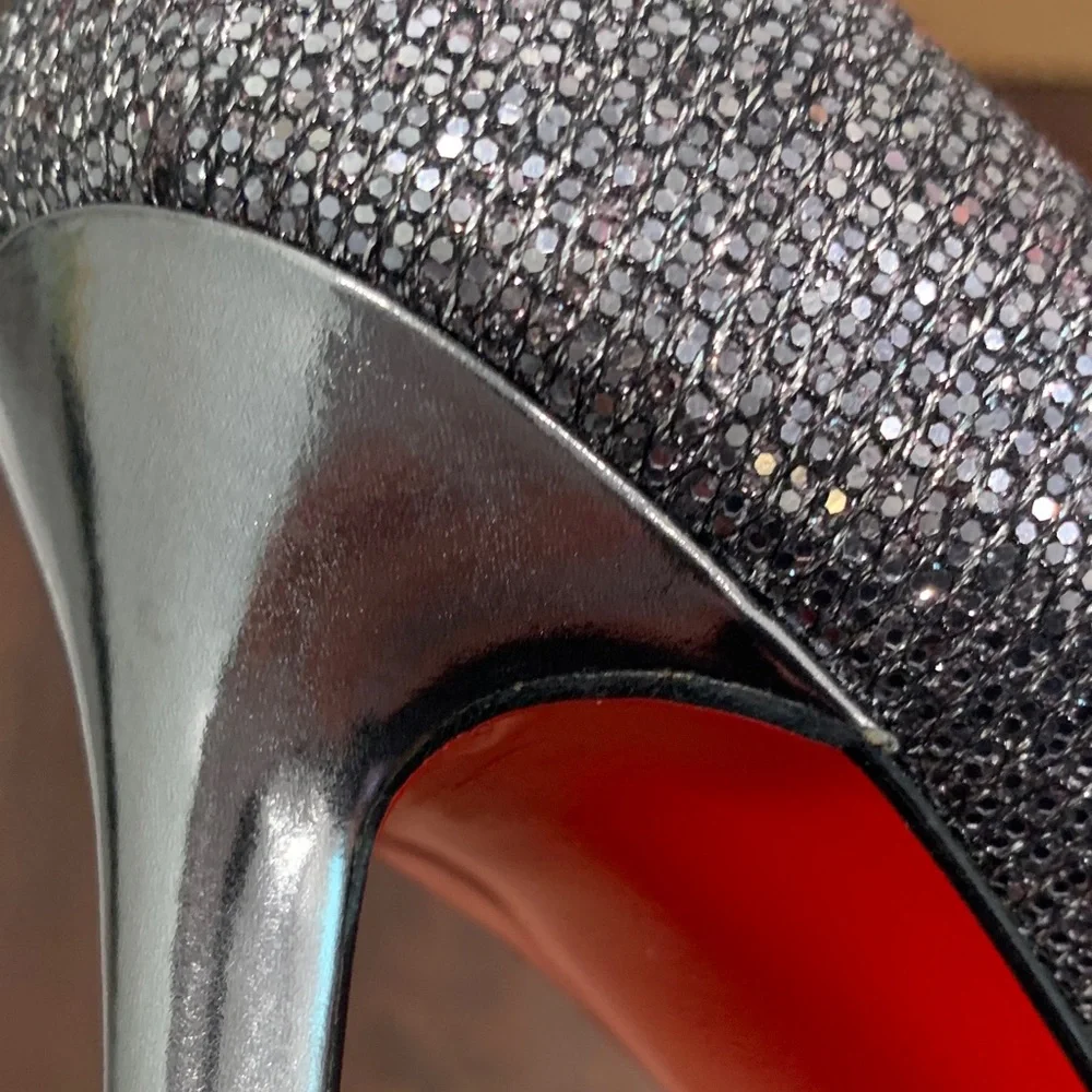 Christian Louboutin Glittering Gray Heels - Picture 11 of 13